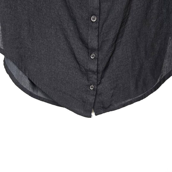 FREE PEOPLE Black Walk This Way Button Up Bell Sleeve Blouse Top Size: X-Small - Picture 6 of 7